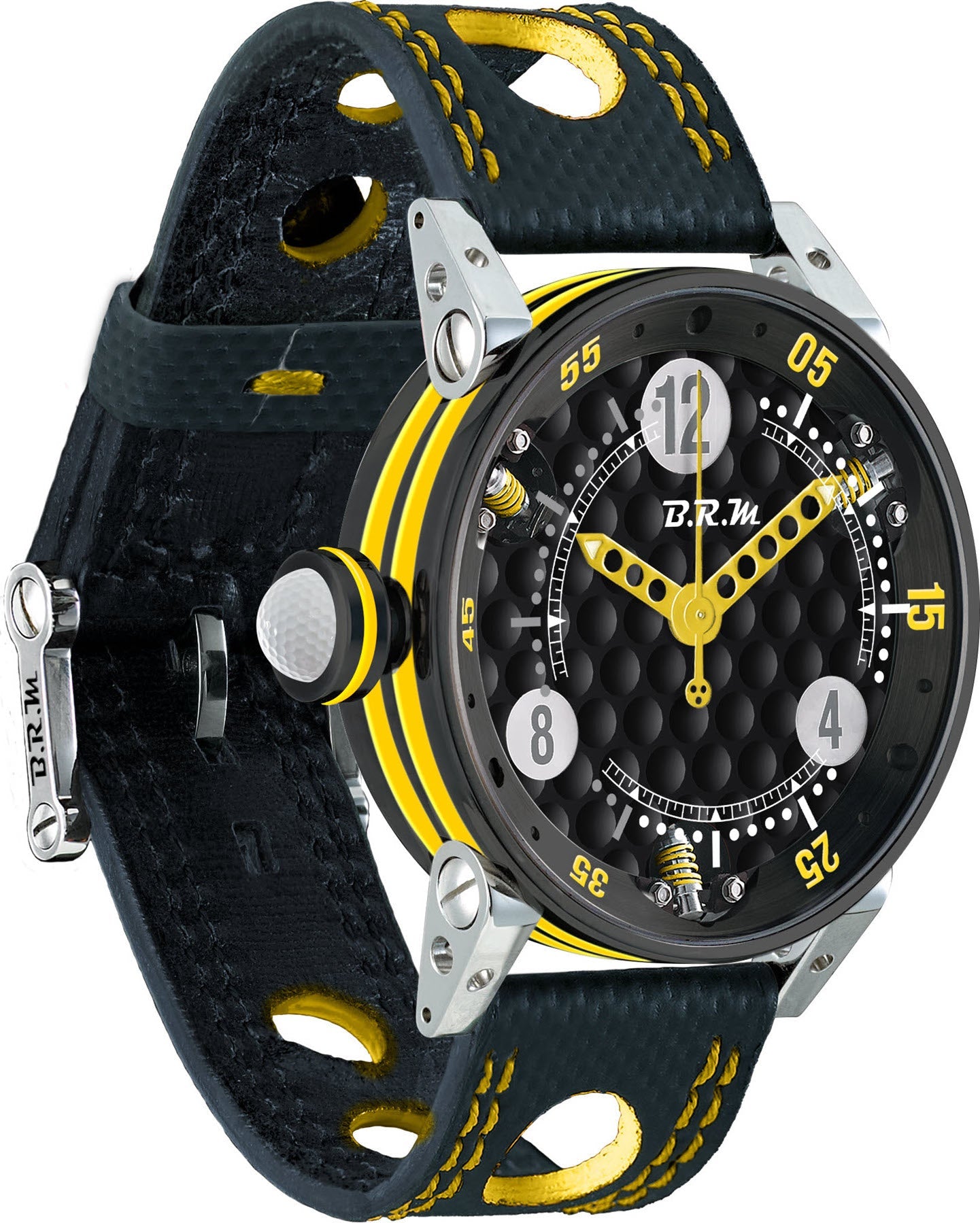 B.R.M Watch Golf Master Ladies Yellow Hands GF7-38-SA-N-AJ