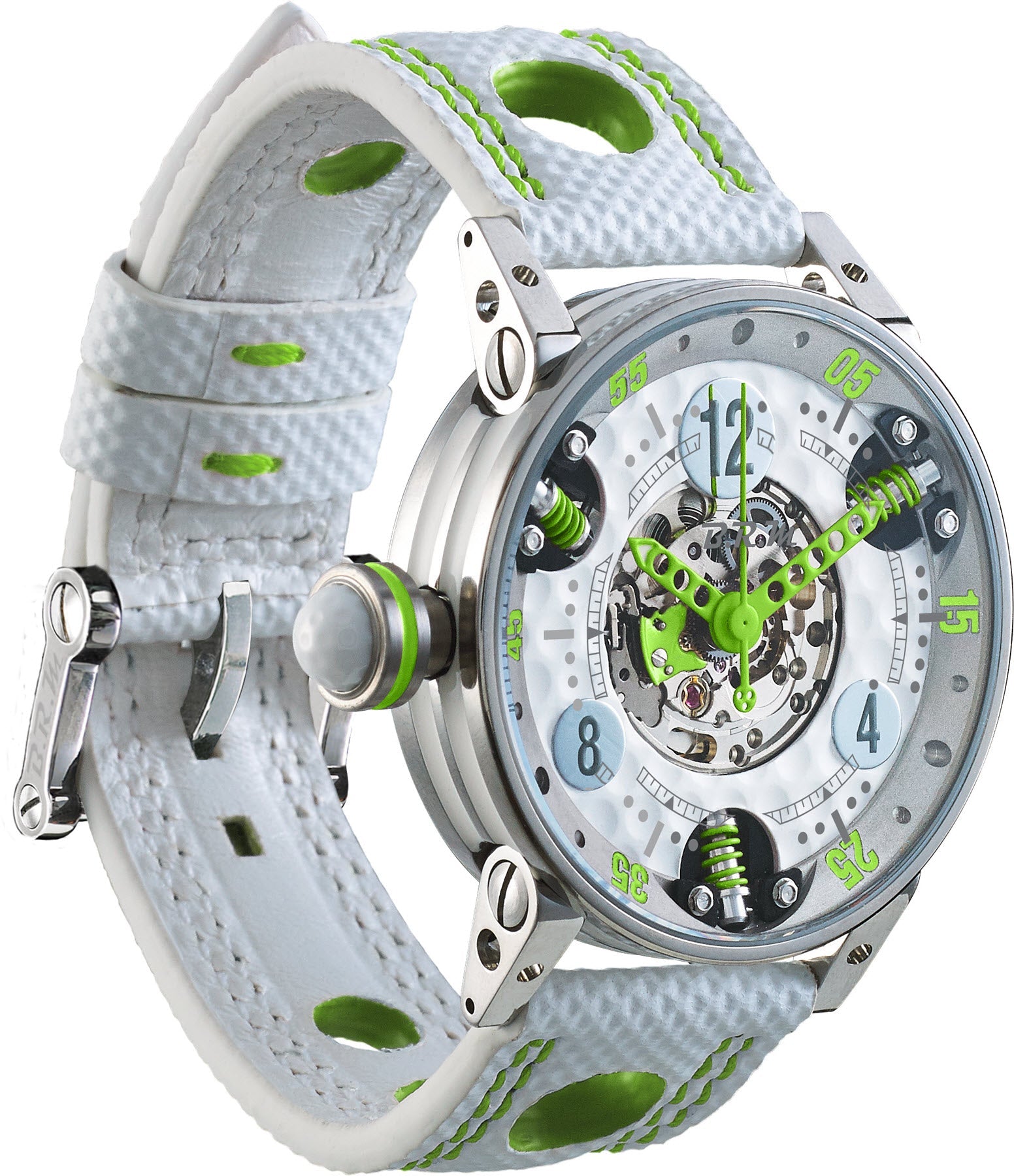 B.R.M Watch Golf Master Ladies Lime Green Hands GF7-38-SA-SQ-AVP