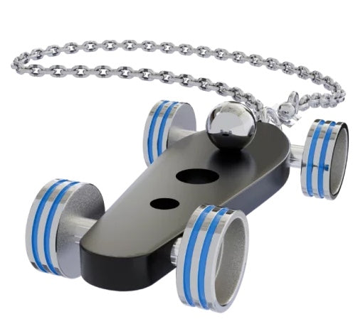 B.R.M. Key Chain Bolides by B.R.M Black w French Blue Wheel Support Chain