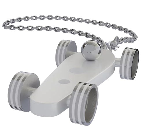 B.R.M. Key Chain Bolides by B.R.M White w White Wheel Support Chain