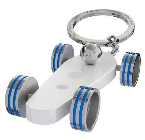 B.R.M. Key Chain Bolides by B.R.M White w French Blue Wheel Support Ring
