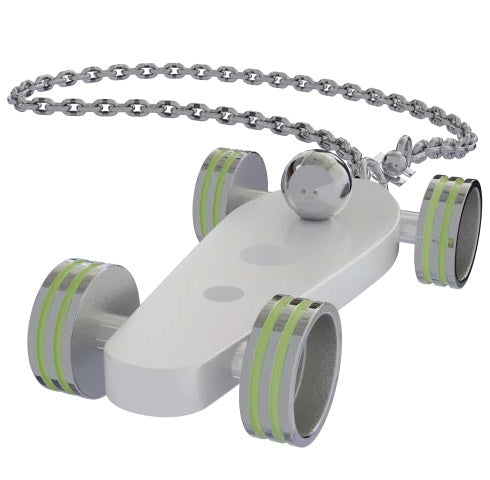 B.R.M. Key Chain Bolides by B.R.M White w Apple Green Wheel Support Chain