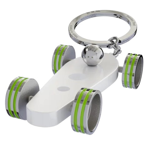 B.R.M. Key Chain Bolides by B.R.M White w Apple Green Wheel Support Ring