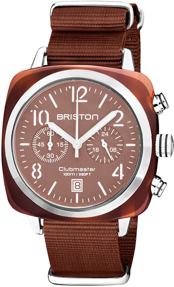 Briston Watch Clubmaster Classic Chronograph Terracotta Chocolate 20140.SA.T.37.NTCH