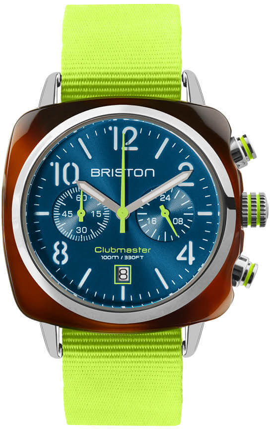 Briston Watch Clubmaster Classic Chrono Summer Vibes Peacock Blue 25140.SA.T.31.NYG