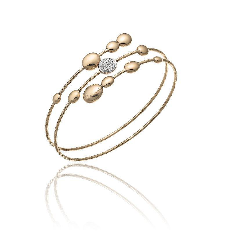 Chimento Armillas Acqua 18ct Rose Gold 0.13ct Diamond Triple Row Bangle 1B01442B16170 Image 1