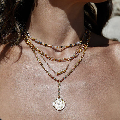 Chlobo Gold Plated Chain Of Courage Necklace CBO-678 Image 2