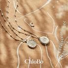ChloBo Sterling Silver Gold Plated Bobble Chain Moon Flower Necklace CBO-107 Image 2