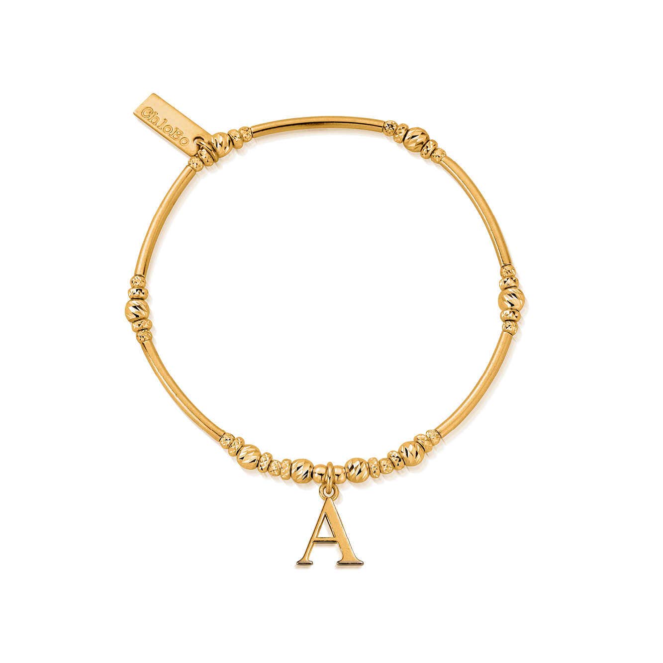 ChloBo Sterling Silver Gold Plated Initial Bracelet A CBO-330 Image 1
