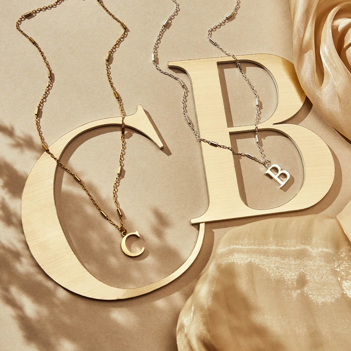 ChloBo Sterling Silver Gold Plated Initial Necklace B CBO-279 Image 3