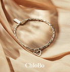ChloBo Sterling Silver Mini Cube Interlocking Love Heart Bracelet CBO-005 Image 3
