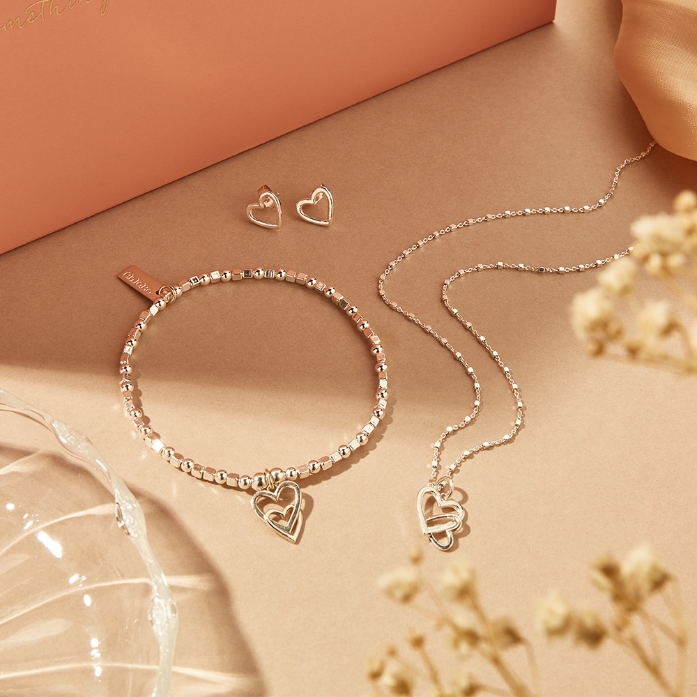 ChloBo Sterling Silver Mini Cube Interlocking Love Heart Bracelet CBO-005 Image 7