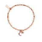 ChloBo Sterling Silver Rose Gold Plated Mini Cube Dainty Moon & Sun Bracelet CBO-208 Image 1