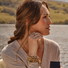 ChloBo Wandering Free Gold Plated Sterling Silver Dainty Sparkle Malachite Bracelet CBO-392 Image 2