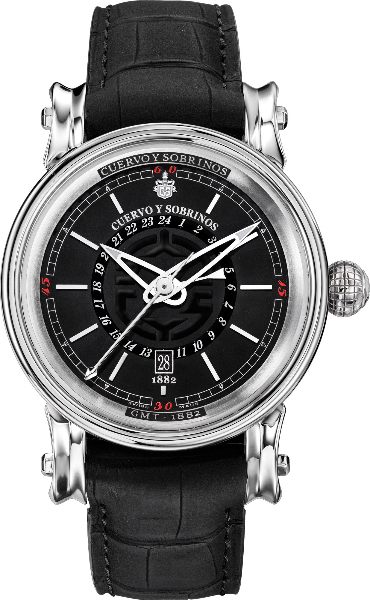 Cuervo y Sobrinos Watch Torpedo Pirata GMT Black 3052.1NGMT