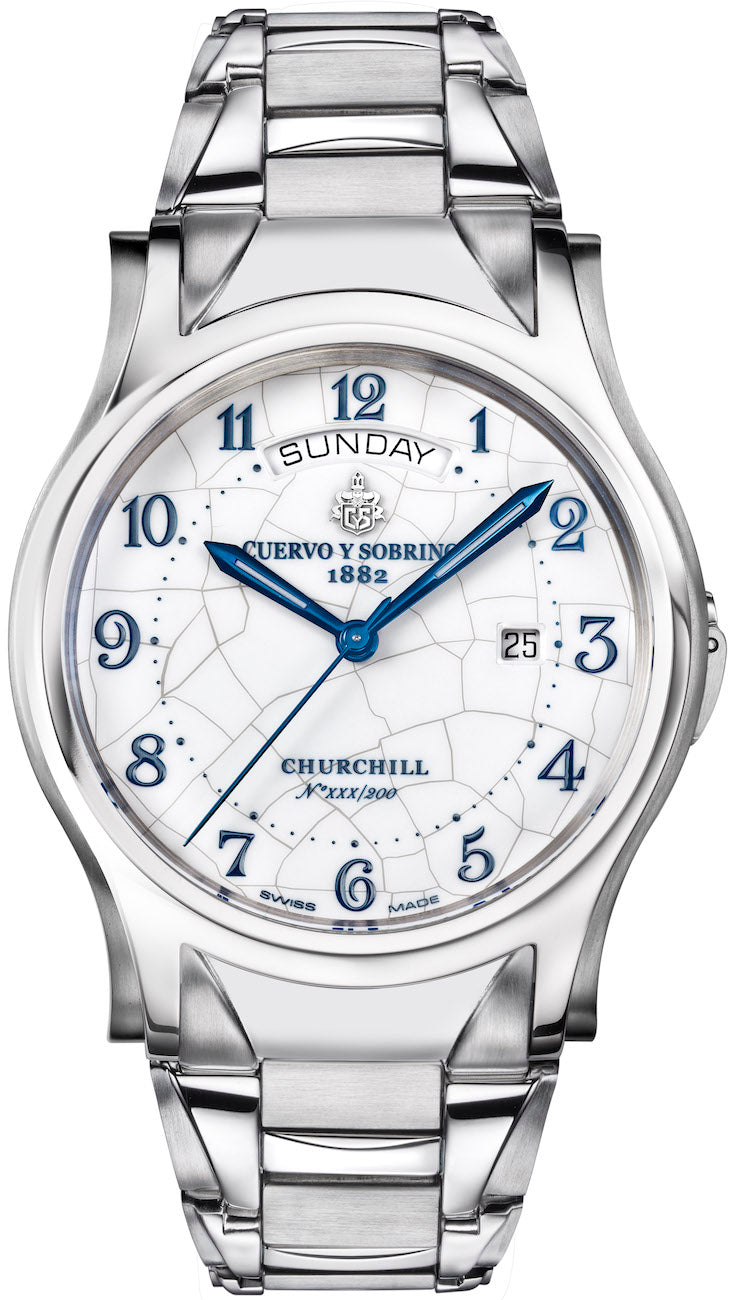 Cuervo y Sobrinos Watch Robusto Day Date Churchill Limited Edition 2810B.1C17