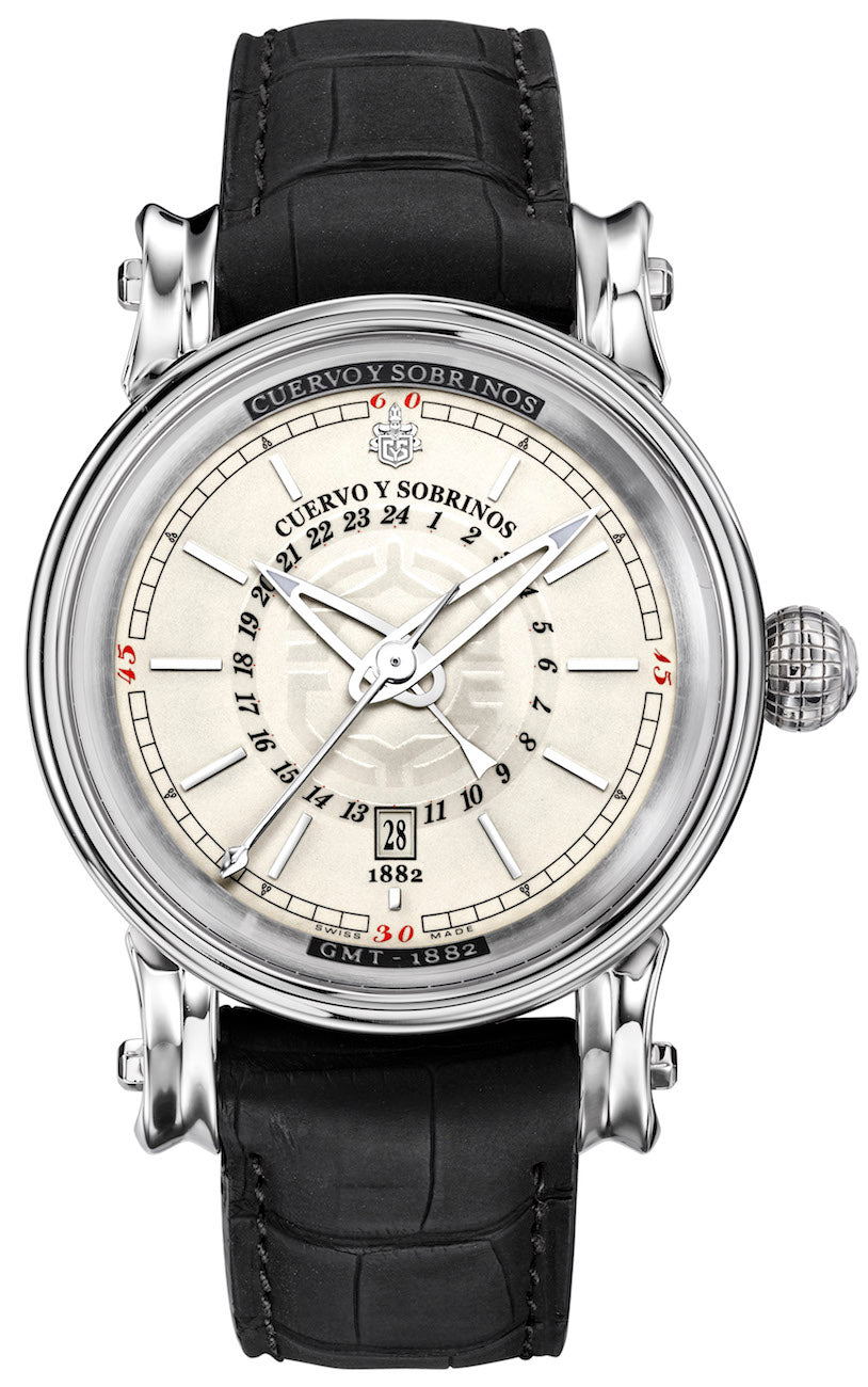 Cuervo y Sobrinos Watch Torpedo Pirata GMT 3052.1WGMT