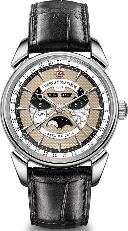 Cuervo y Sobrinos Watch Historiador Luna Negra Limited Edition 3194.1LSCH