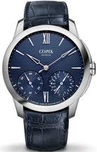 Czapek Watch Quai des Bergues Steel Guilloche Ricochet Steel Aqua Blue Limited Edition