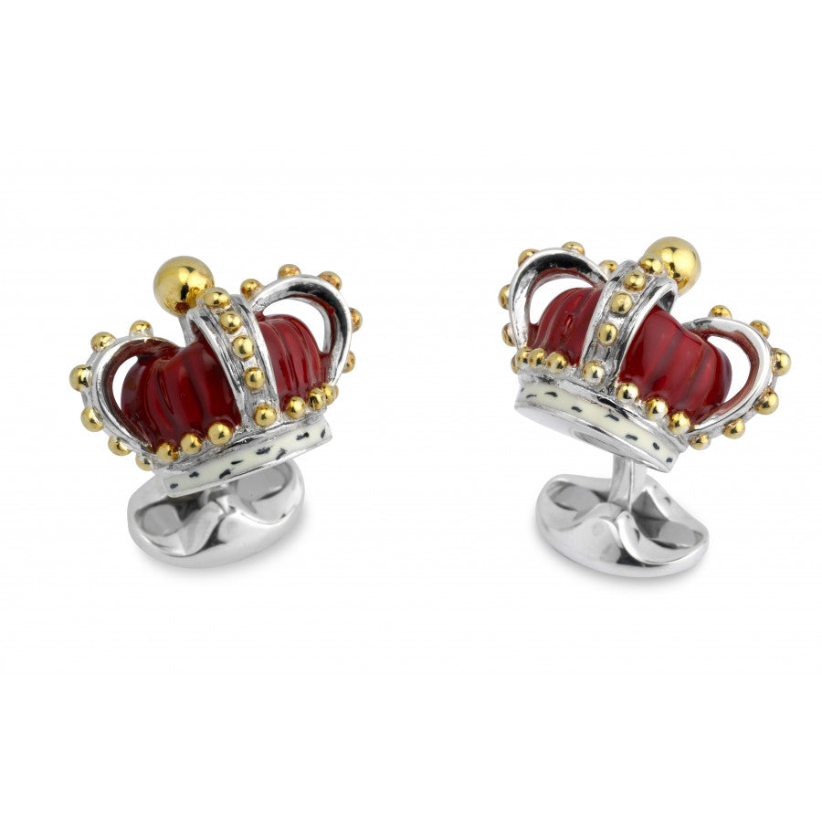 Deakin & Francis Cufflinks Sterling Silver Crown, C1591S07.