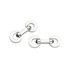 Deakin & Francis Cufflinks Sterling Silver Onyx Paddle, C1191J0008.