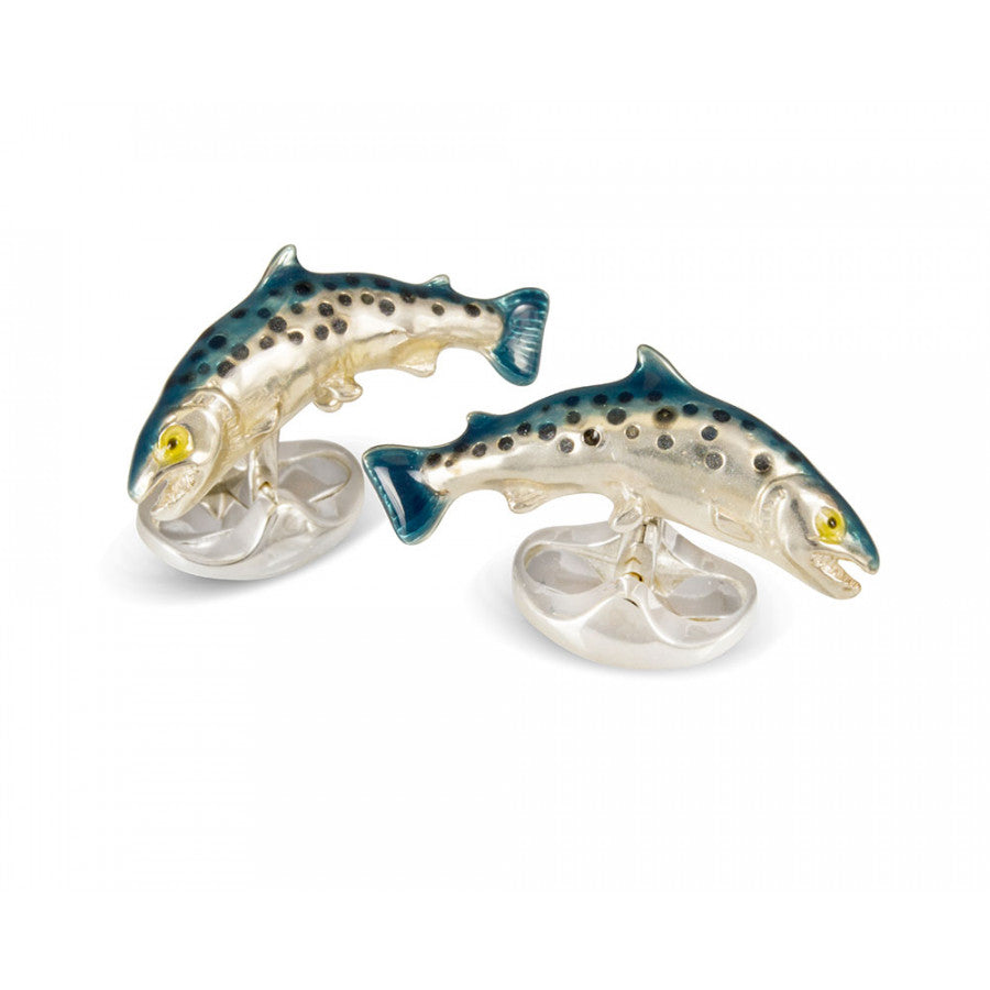 Deakin & Francis Sterling Silver Salmon Cufflinks C1868S055011