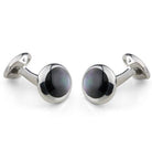 Deakin & Francis Cufflinks Sterling Silver Oval Grey Mother of Pearl C0166X0002