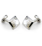 Deakin & Francis Cufflinks Sterling Silver Oblong White Mother of Pearl Inlay C0146X0003