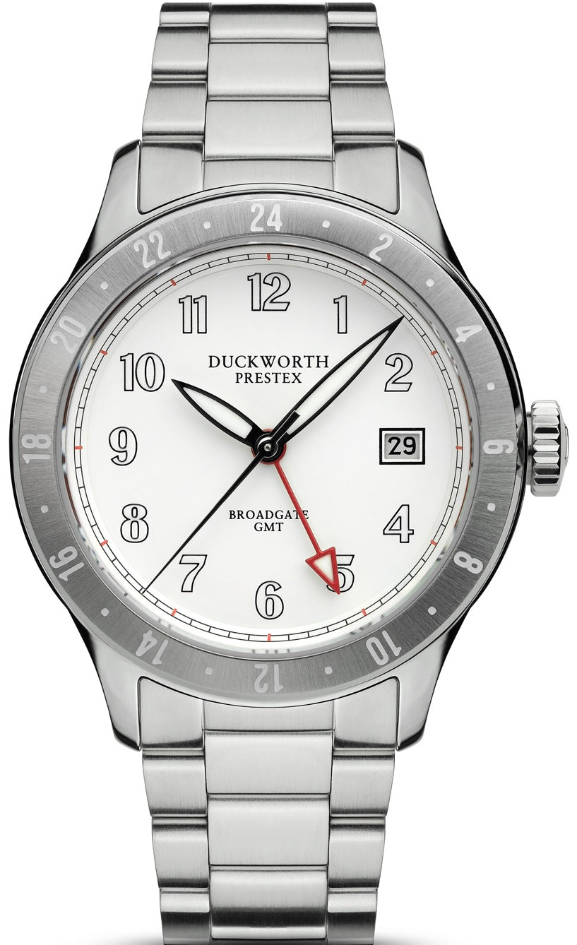 Duckworth Prestex Broadgate GMT White Bracelet Watch D760-02-ST