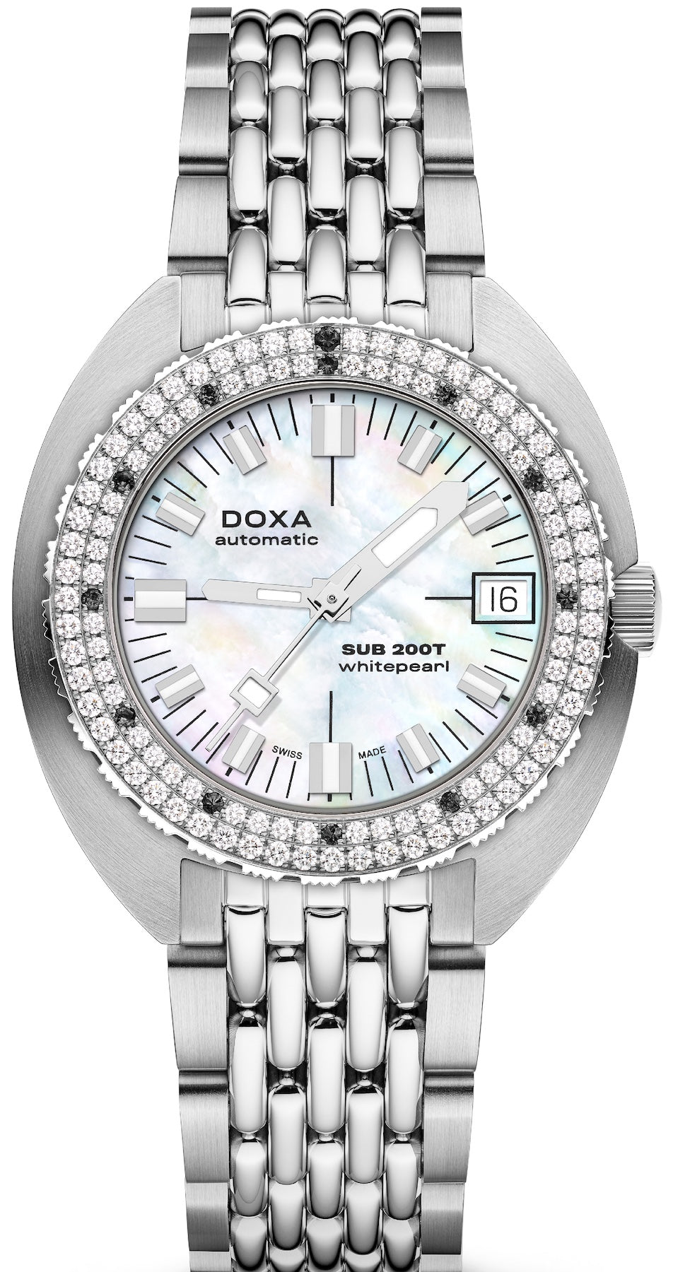 Doxa Watch SUB 200T Diamonds Whitepearl 804.10D.011.10