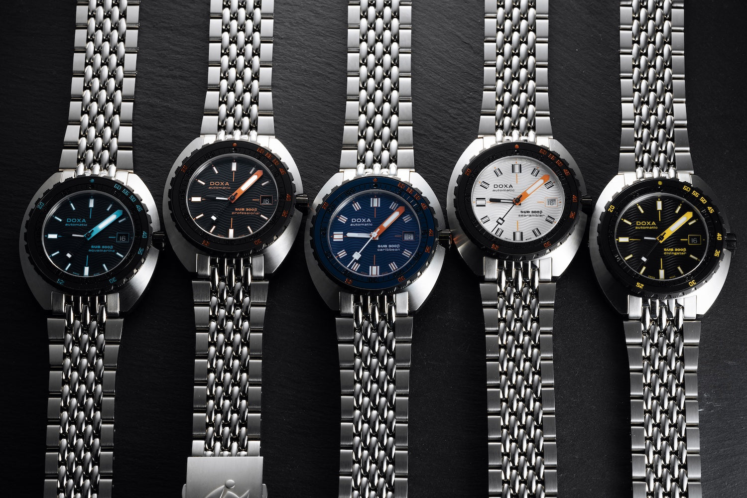 Doxa SUB 300 Beta Ceramic Steel Divingstar Bracelet Watch 830.10.361.10 Image 4