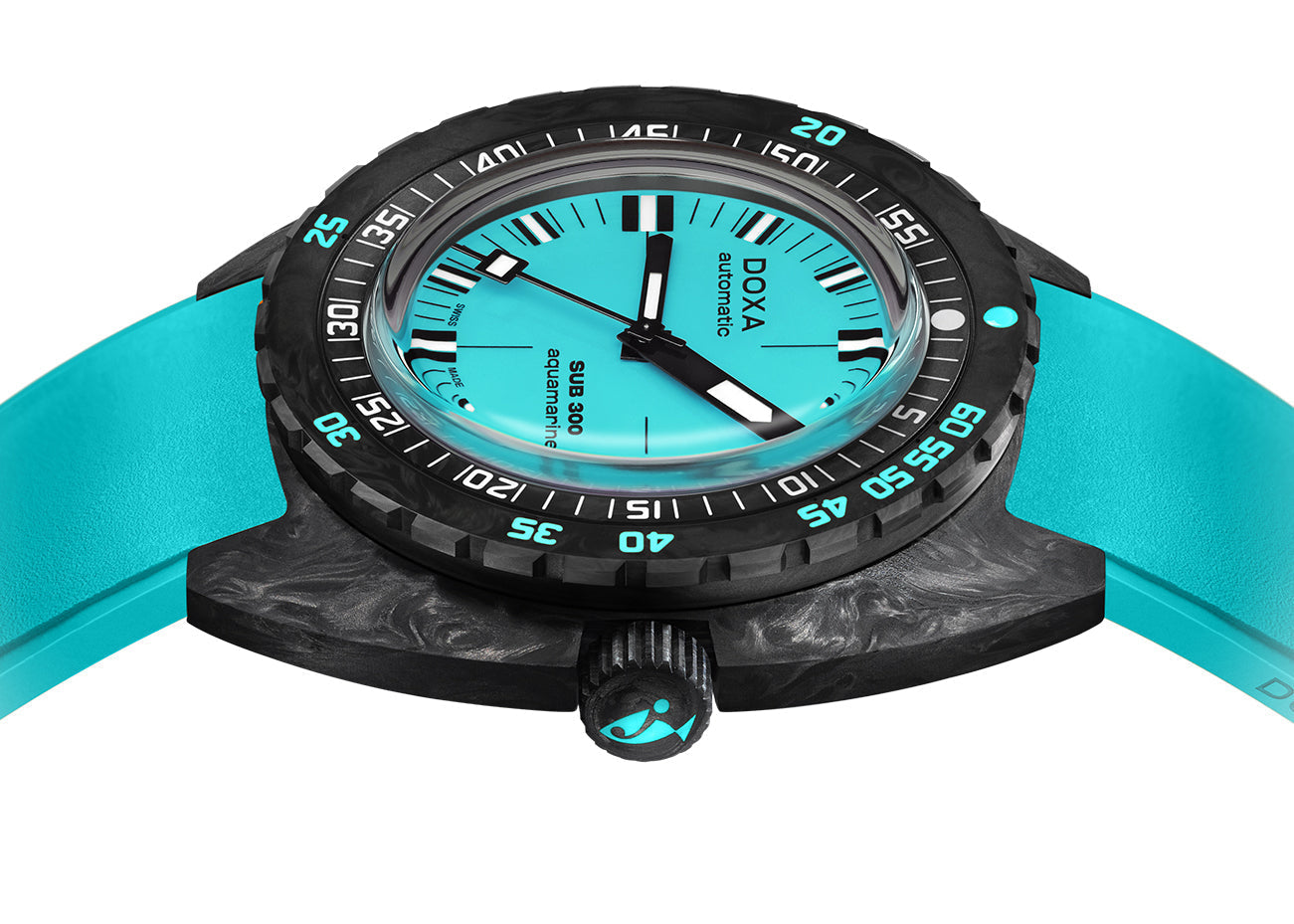 Doxa SUB 300 Carbon COSC Aquamarine Rubber Watch 822.70.241.25 Image 3
