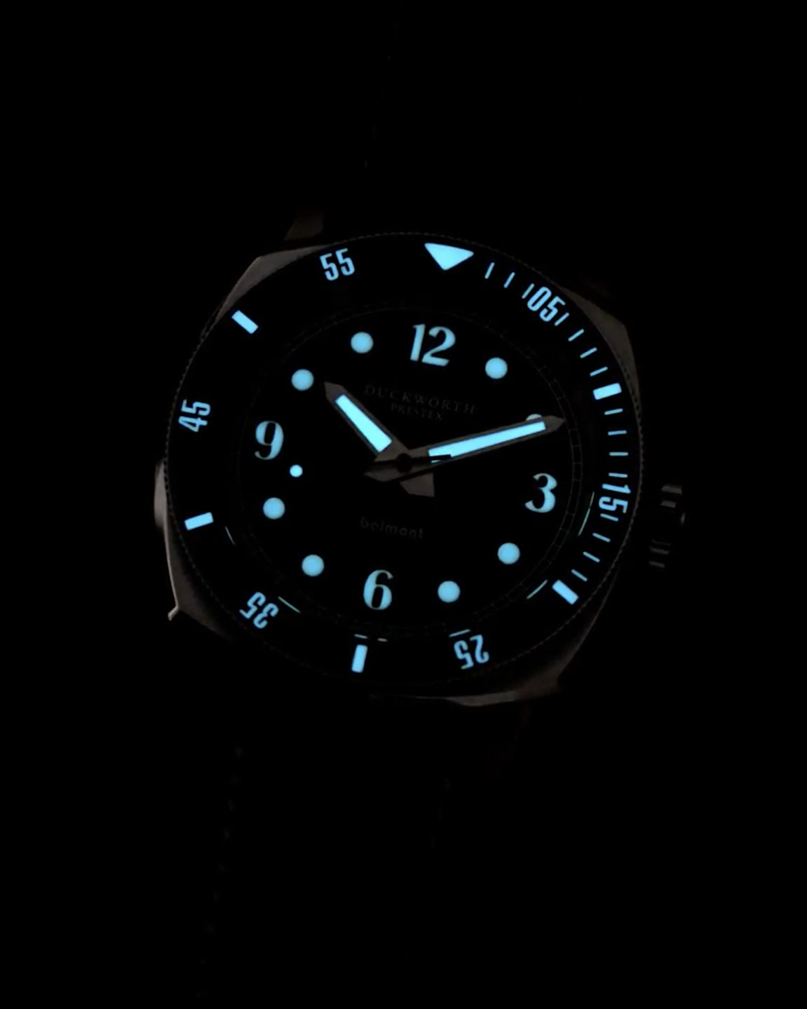 Duckworth Prestex Belmont Dive Orange Black Rubber Watch D328-05-AR Image 2