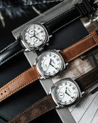 Duckworth Prestex Bolton Small Seconds White Brown Leather Watch D667-02-B Image 2