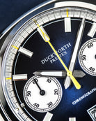 Duckworth Prestex Chronograph 42 Blue Sunburst Blue Rubber Watch D550-03-DR Image 3