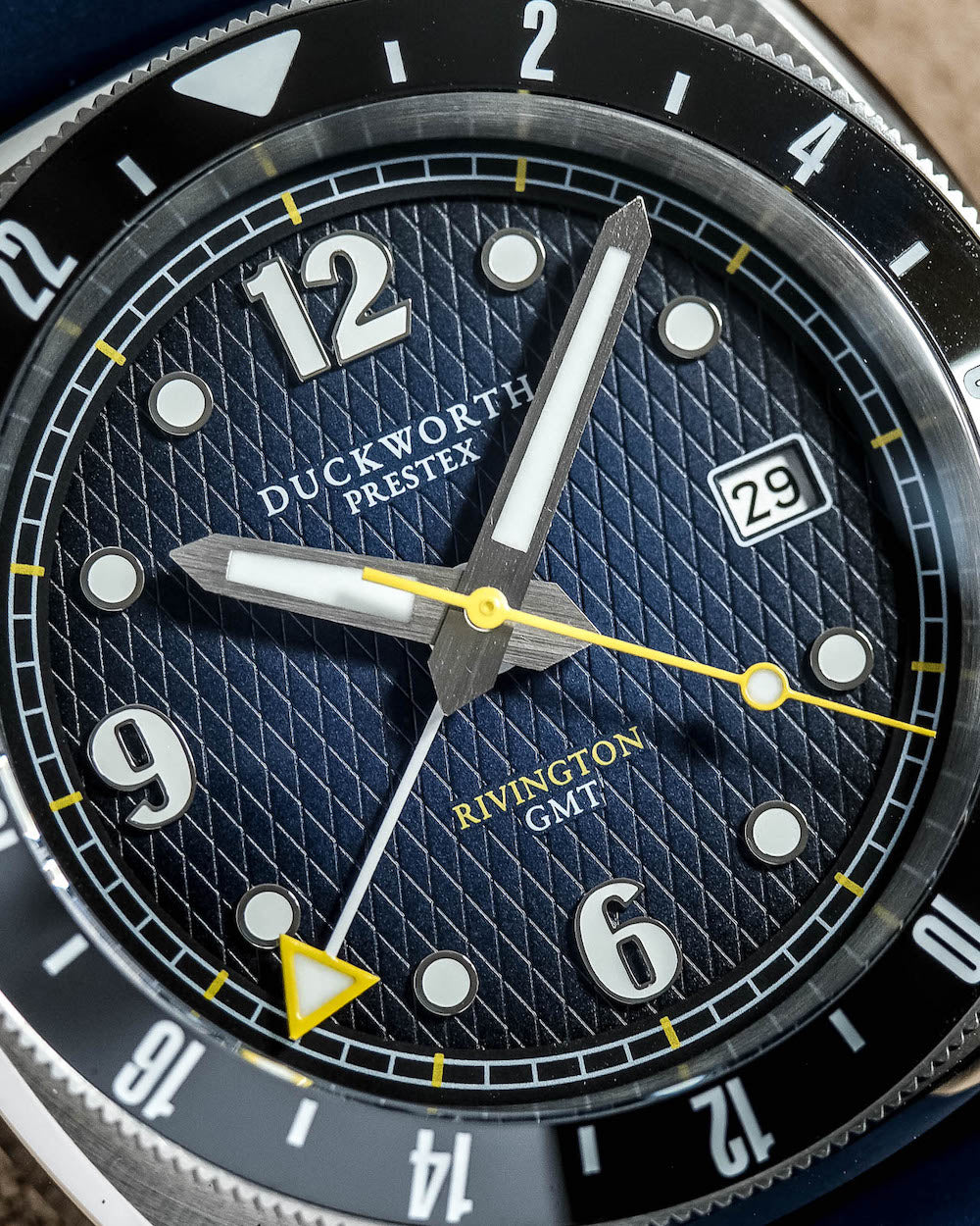Duckworth Prestex Rivington GMT Blue Fume Steel Bracelet Watch D489-03-ST Image 3