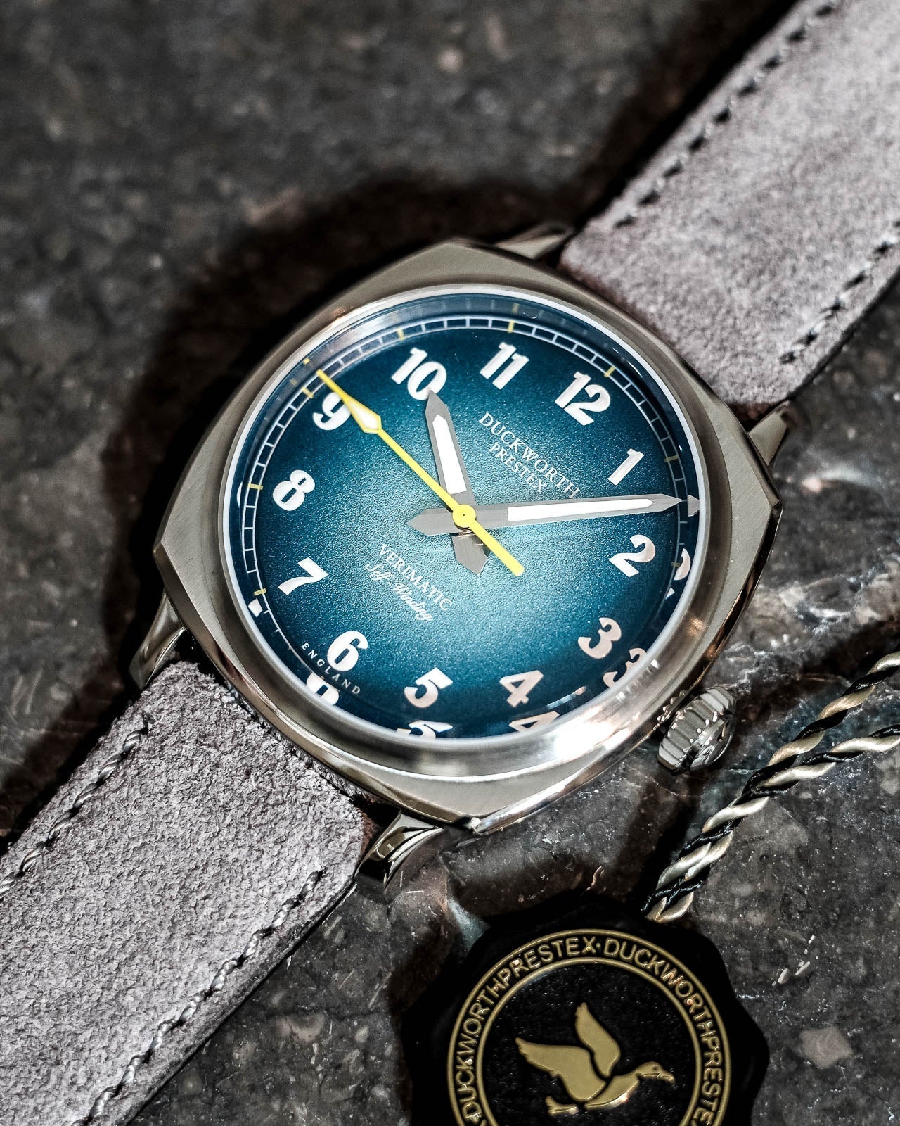 Duckworth Prestex Verimatic Blue Fume Grey Suede Watch D891-03-G Image 3