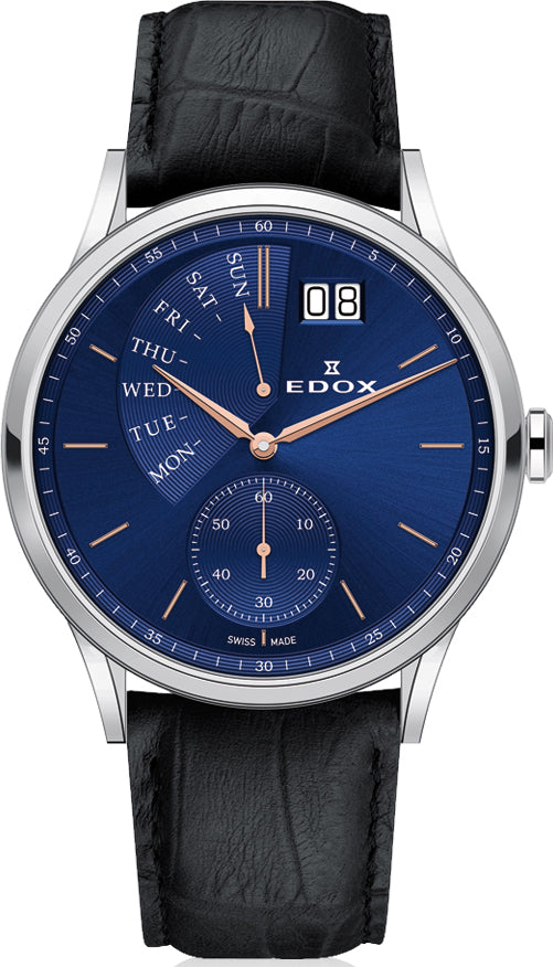 Edox Watch Les Vauberts Day Date Retrograde 34500 3 BUIR