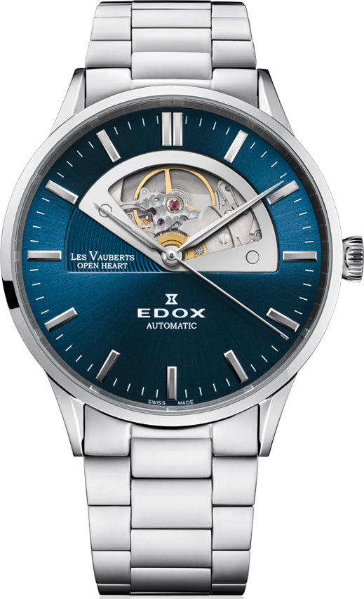 Edox Watch Les Vauberts Open Heart Automatic 85014 3M BUIN
