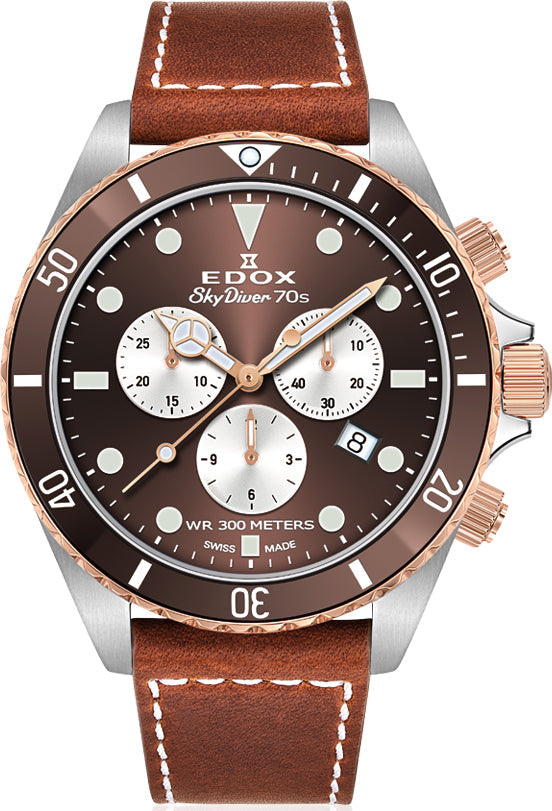 Edox Watch Skydiver Chrono Quartz 10238 357RBRC BRIA