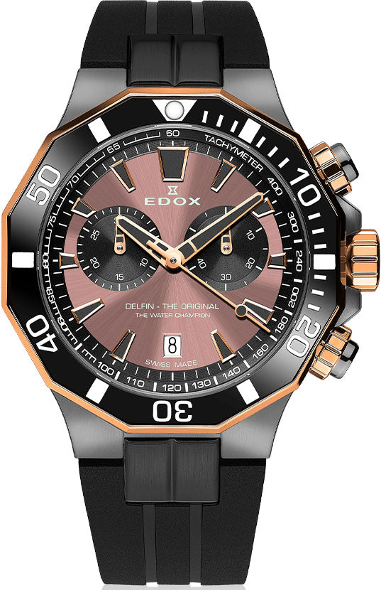 Edox Watch Delfin The Original Chronograph Mens 10112 357GRNCA BRNR