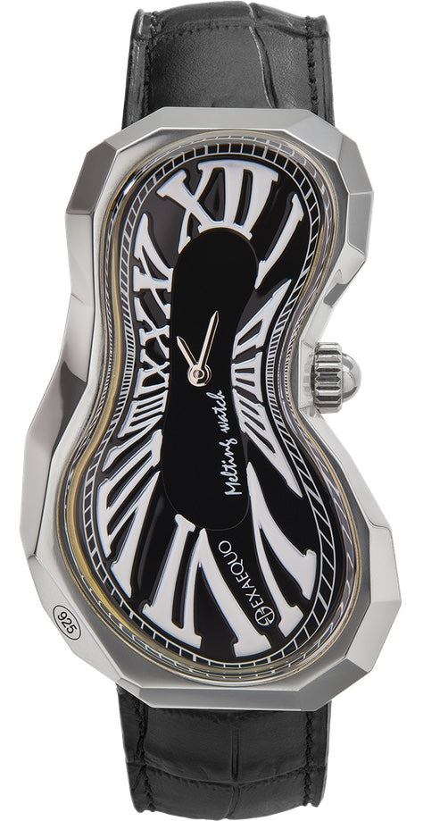 Exaequo Polyhedron 925 Silver Melting Black Dial Watch EX0101.0001
