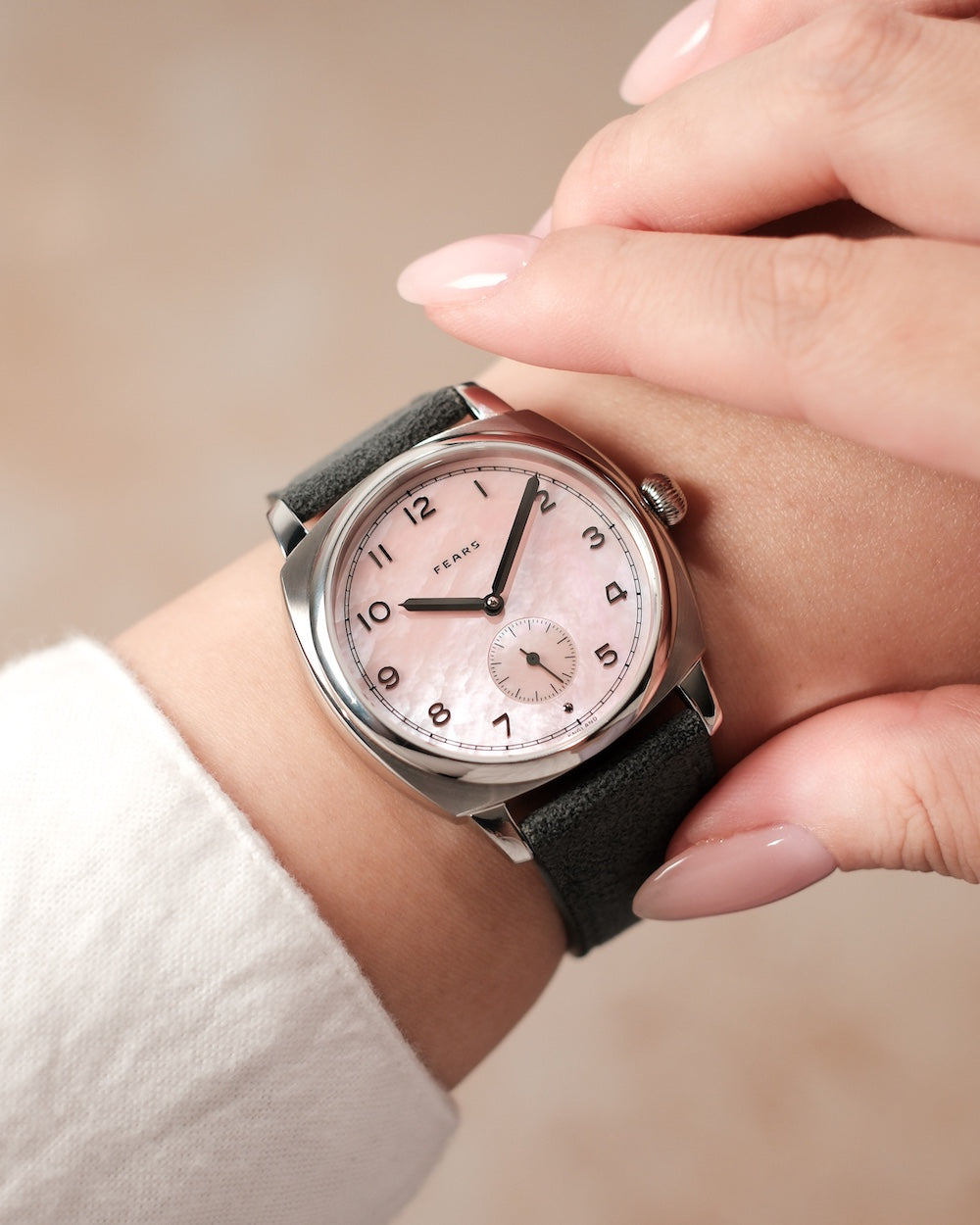 Fears Brunswick 38 Orchid Alcantara Watch BS23800B.117.000 Image 6