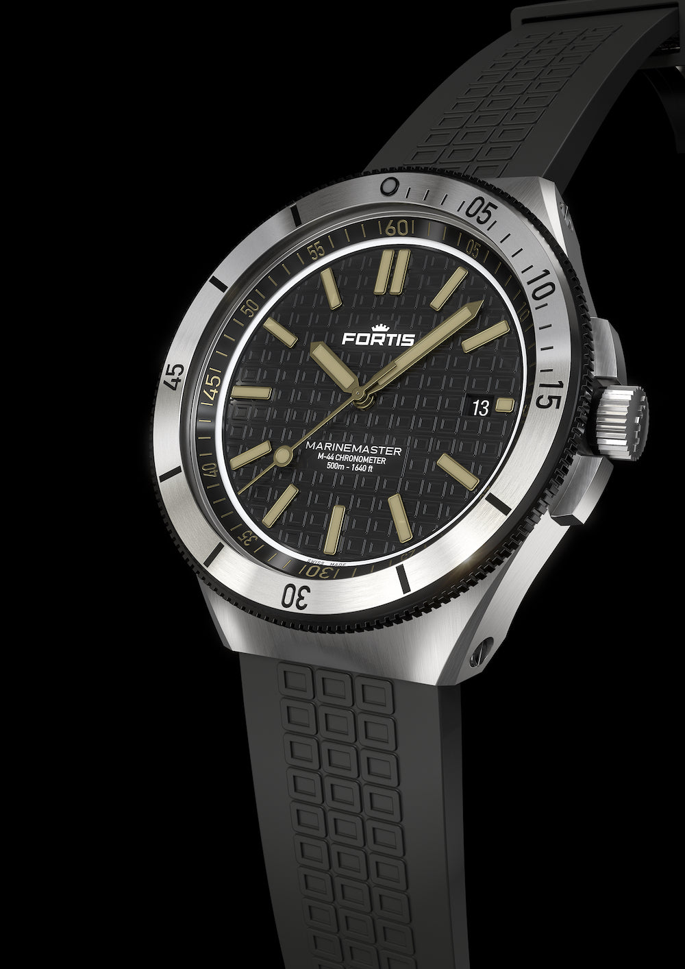 Fortis Marinemaster M 44 Black Resin Watch F8120017 Image 3