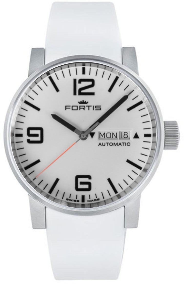 Fortis Watch Cosmonautis Spacematic Steel White 623.10.12 White Silicone