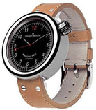 Giuliano Mazzuoli Manometro Polished Black Dial Right Crown MRP02N Tan Strap