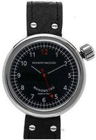 Giuliano Mazzuoli Manometro Polished Black Dial Right Crown MRP02N Black Strap