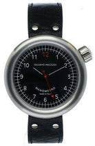 Giuliano Mazzuoli Manometro Brushed Black Dial Right Crown MRB02N Black Strap