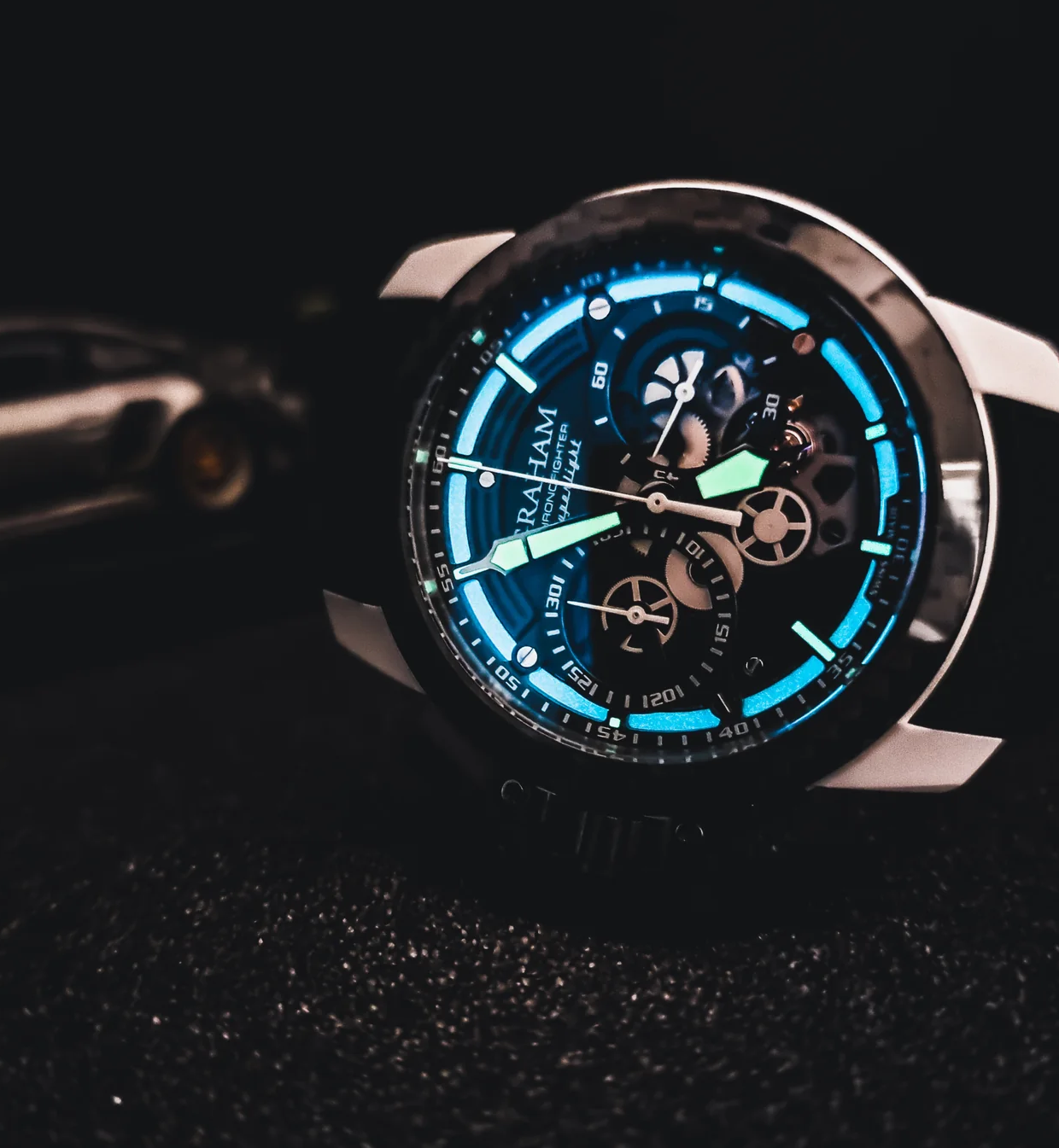 Graham Chronofighter Superlight Carbon Skeleton Watch 2CCCK.W01A Black Rubber Image 3
