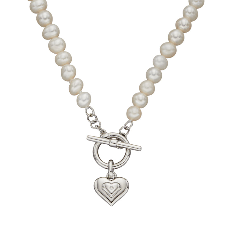Little Star Sterling Silver Pearl Ophelia Childs T Bar Necklace LSN0316